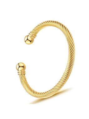Twisted Cable Wire Bracelets Adjustable Open Cuff Bangle